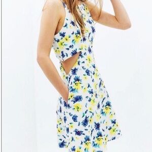 Zara Blue and Yellow Floral Mini Dress
